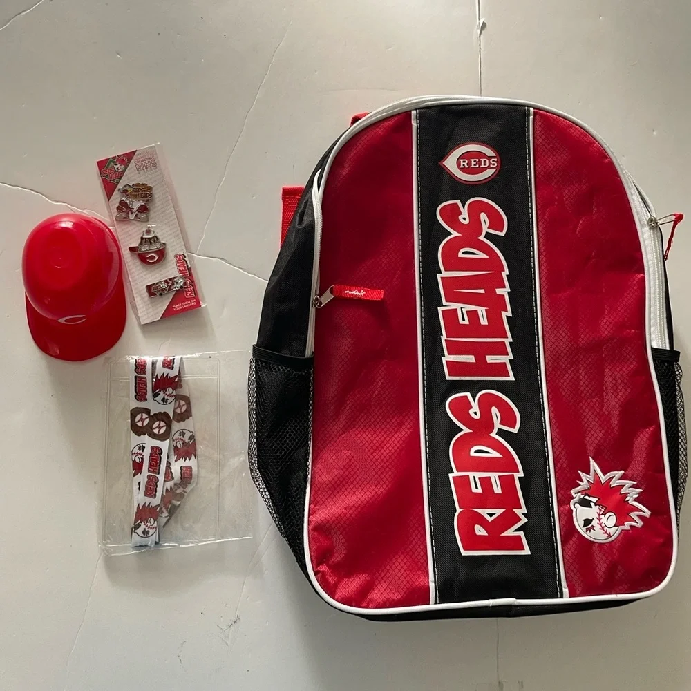Red Heads Cincinnati Reds Backpack Side Pockets Full Size And Accessories